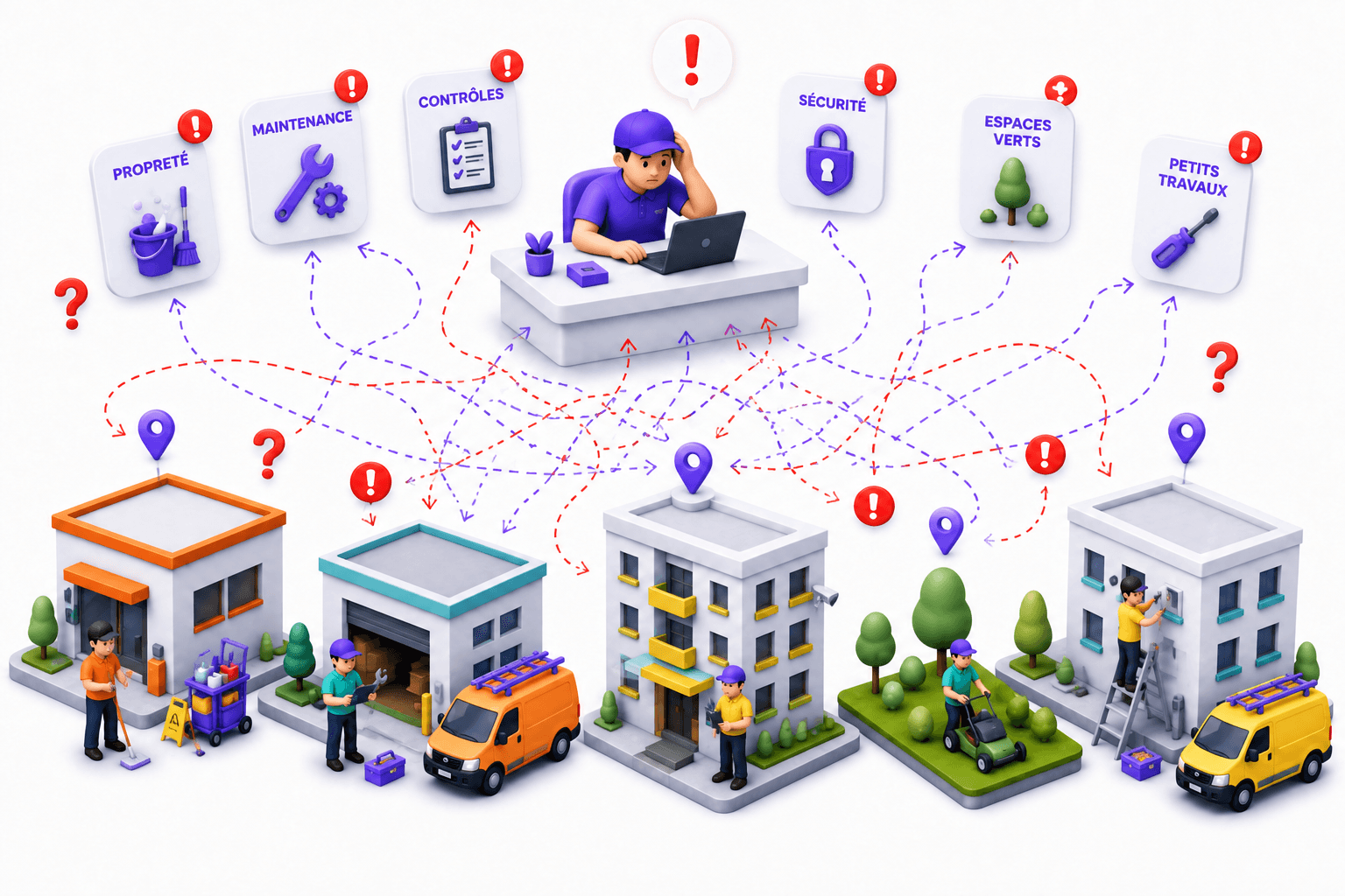 Facility management : coordination des services sur sites, équipements et zones terrain