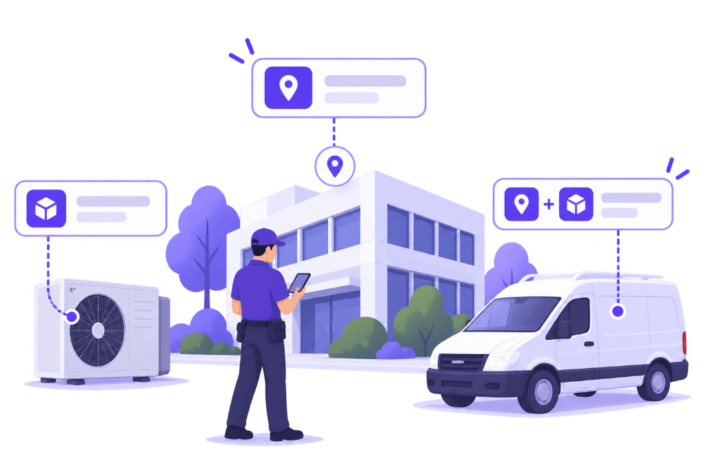 Illustration Squoad — prestation sur site, sur équipement ou les deux selon le contexte d’intervention
