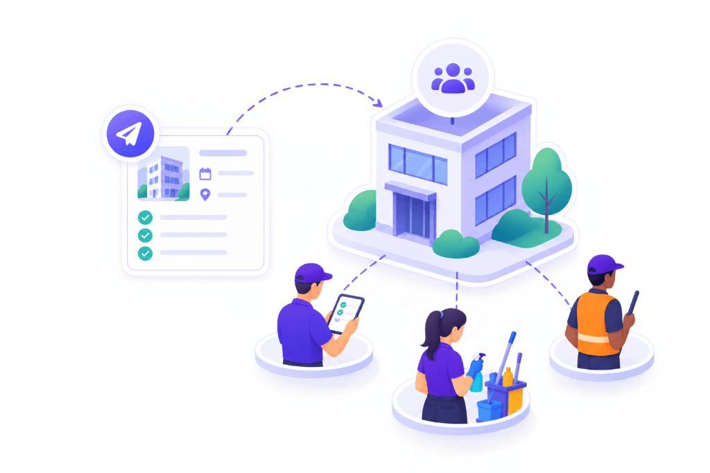 Illustration Squoad — une entreprise sous-traitante reçoit uniquement les missions partagées